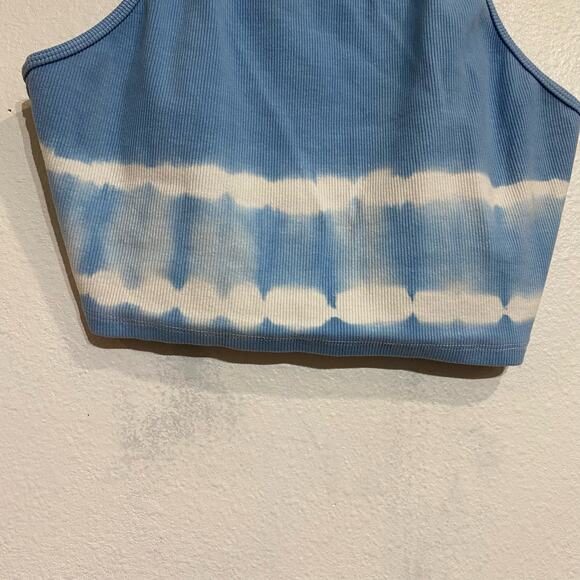 Zara Blue Tie Dye Crop Top Sz L - Picture 4 of 11